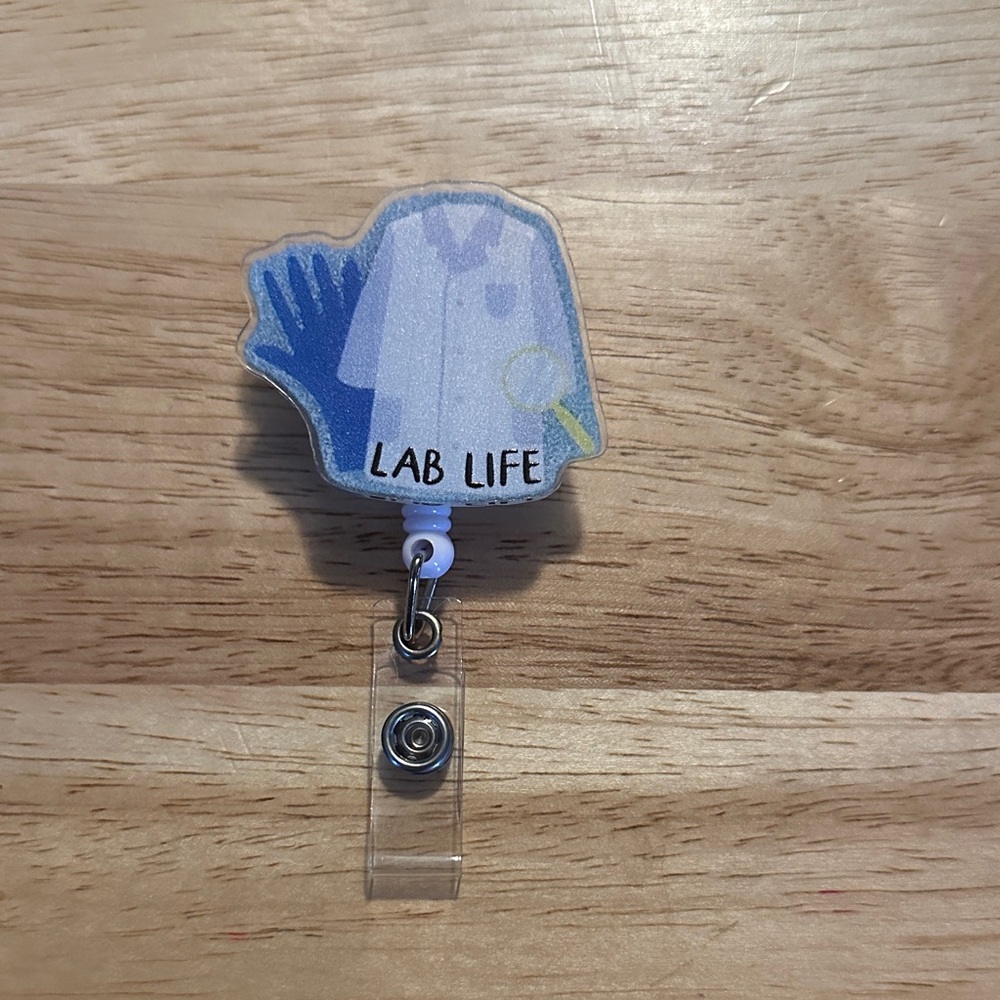 Lab Life Badge Reel - White and Blue